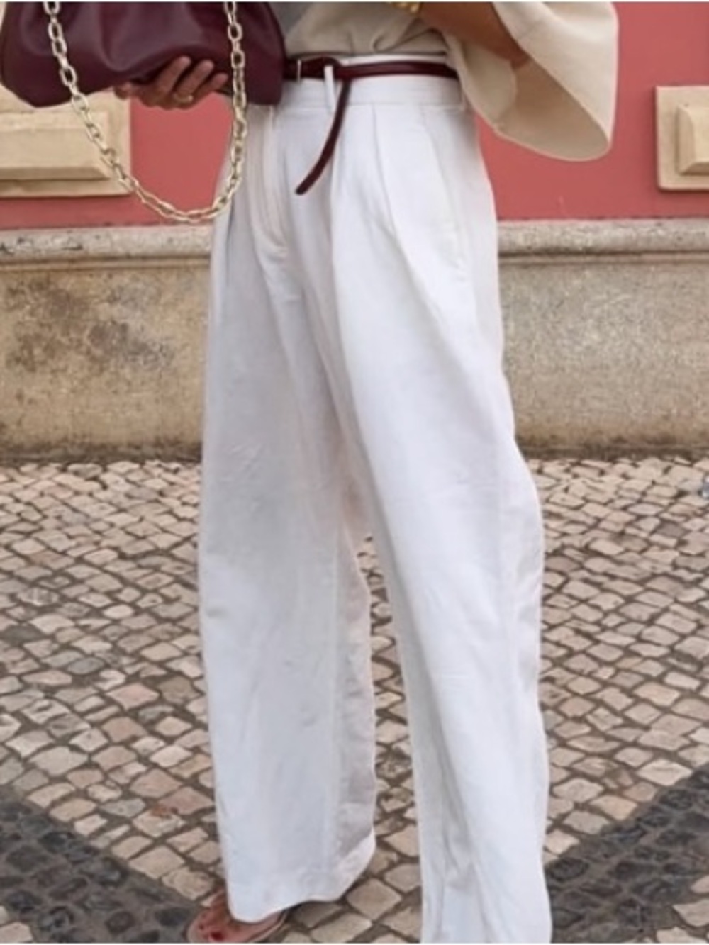 Zara NWT ZW Collection white pleated pants 3665/336 - Picture 4 of 8